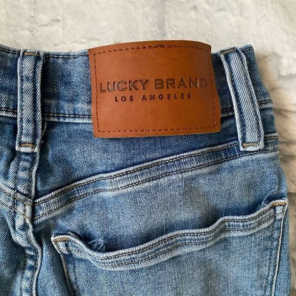 Lucky Brand women 4/27 ankle high rise skinny Bridgette button fly blue jeans - Picture 5 of 11